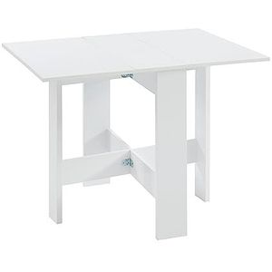 JUNO Opklapbare woonkamertafel, 4-zits, wit decor, L 104 x 76 x 74 cm