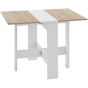JUNO klaptafel voor 4 personen - eiken decor en wit - L 104 x 76 x 74 cm