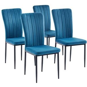 BAÏTA Poppy 4 stoelen, blauw, L56,5