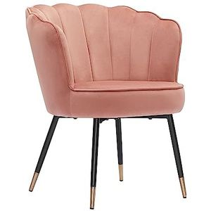 BAÏTA Callista stoel schelp, fluweel, roze, 65 x 64,5 x 79,5 cm