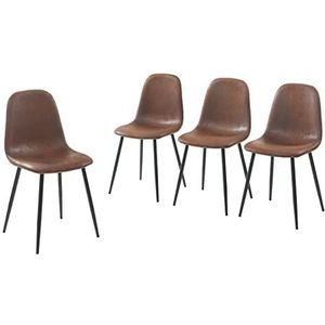 BAÏTA LENAVINTAGE Set van 4 stoelen, bruin, L 44 cm