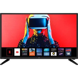 DUAL Smart TV LED 32 inch (80 cm) HD – WLAN – Netflix – Prime Video – Screencast – 2 x HDMI – 2 x USB PVR Ready – YouTube-uitgang