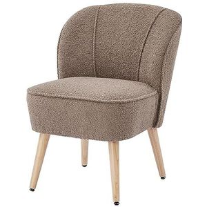 BAÏTA Fauteuil Tivoli van taupe Bouclette stof met houten voet