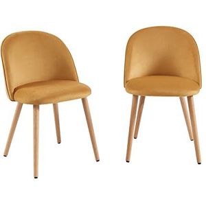 BAÏTA Macaron Set van 2 stoelen, okergeel, L51 cm