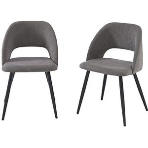 BAÏTA Vintage set van 2 stoelen, grijs, L52 cm