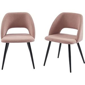BAÏTA Vintage set van 2 stoelen, poederroze, L 52 cm