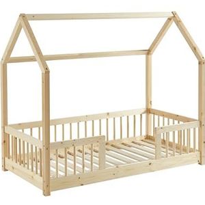 BAÏTA Tiny Kinderbed, hutontwerp, massief grenen, 70 x 140 cm, lattenbodem inbegrepen