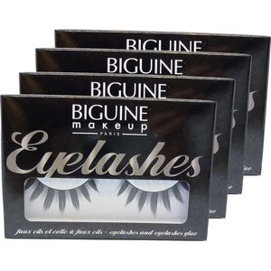 Biguine Make Up Paris Eyelashes 13304 Faux Cils Effet Plume Wimper Multipack 4x