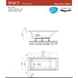 Ligbad Allibert Spacy 175x75x55-57 cm