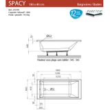 Allibert Rechthoekig Bad Spacy 180x80 X 54,5-56,5cm Wit