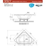 Hoekbad Allibert Spacy 140x140 cm