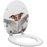 Toiletzitting allibert decor business dog 37,3x5,6x44,8 cm mdf inox scharnieren