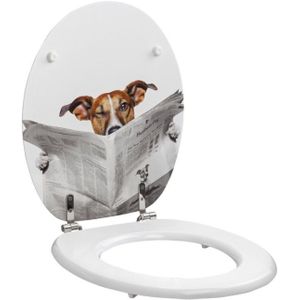 Toiletzitting Allibert Decor Business Dog 37,3x5,6x44,8 cm MDF Inox Scharnieren Allibert
