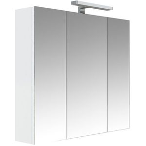 Spiegelkast allibert juno led verlichting 80x75.2x16 cm softclose deuren glans wit