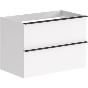 Wastafelonderkast allibert santiago olav 2 lades soft close glanzend wit 80x55x46 cm