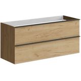 Wastafelonderkast allibert santiago olav 2 lades soft close eiken hout 120x55x46 cm