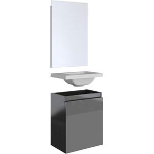 Allibert Porto Pack fonteinset 40x51cm Zwart glans