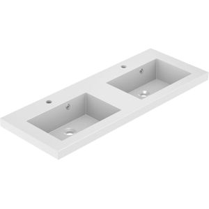 Allibert Wastafel Kole 120cm Dubbele Wasbak Mat Wit