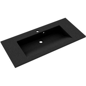 Wastafel allibert slide solid surface 100,2x46,2 cm zwart graniet