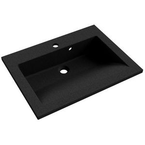 Wastafel allibert slide solid surface 60,2x46,2 cm zwart graniet