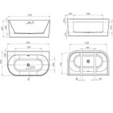 Allibert Bad Ondina 170x87x56cm Gun Metal