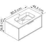 Allibert Badkamermeubelset Evo 80cm Glanzend Alpenwit