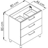 Wastafelonderkast Allibert Kobo 80 cm Chene Halifax