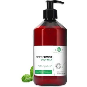 Biologische Pepermunt Bodylotion 250 ml – 100% Natuurlijk & Hydraterend – Verfrissende Geur & Intensieve Voeding voor Droge Huid – Vegan, Milieuvriendelijk & Dierproefvrij – Gemaakt in Frankrijk