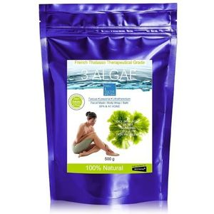 Bleu & Marine Bretania - 3 Afslankpakking met zeewier | Gezichts-/lichaamsverzorging | Detoxbad | Zeewiercrème | Gewichtsverlies, vette huid, acne, 500 g, verpakking van 1
