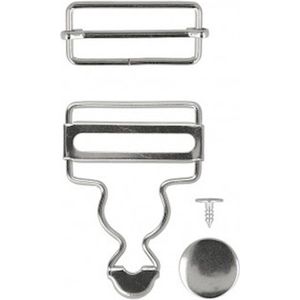 Gespen Voor Tuinbroeken 35 mm 2 stuks Zilver