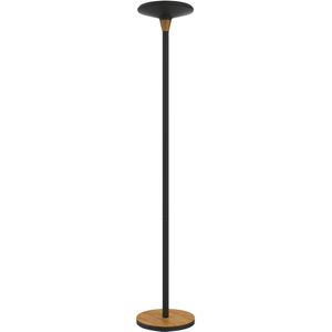 Unilux BALY Led-vloerlamp, 44 W, 5300 lumen, dimbaar, 180 x 34 cm, zwart/bamboe