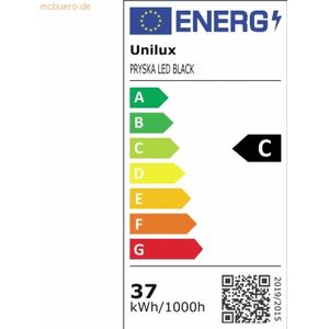 LED vloerlamp UNILUX PRYSKA, vermogen 40 W, 4000 lm, 3000 K, 3 lichtsterktes, dimbaar, Ø 340 x H 1800 mm, staal &amp; FSC®-gecertificeerd hout, zwart-beuk