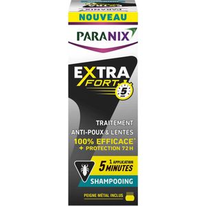 Paranix Express 5 minuten – shampoo tegen luizen en neten 100% effectief*: behandelt en beschermt – 200 ml – inclusief fijne metalen kam