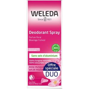 Weleda Rozenbottel Deodorant Spray 2 x 100 ml Verpakking