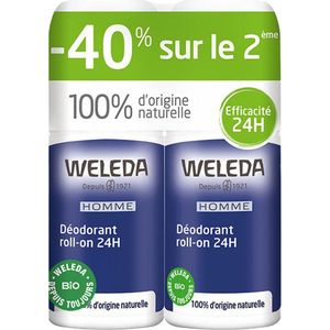 Weleda - Men's Roll-on Deodorant - Set van 2 x 50 ml - Natuurlijke Formule