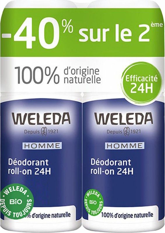 Weleda - Men's Roll-on Deodorant - Set van 2 x 50 ml - Natuurlijke Formule