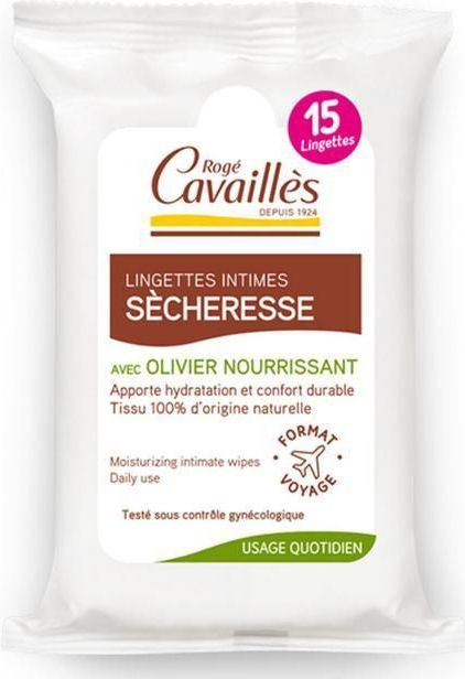 Cavaillès L'Intime - Hydraterende Doekjes - 100% Natuurlijke Stof - 15 Stuks