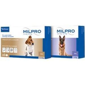 Milpro Ontwormingsmiddel Hond Boven 5 Kg 4 Tabletten