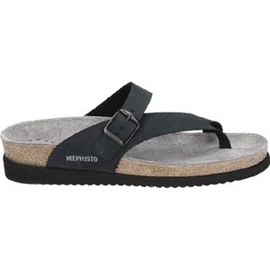 Mephisto - HELEN SANDALBUCK - Dames Slippers - Zwart - Nubuck - Rubber Zool