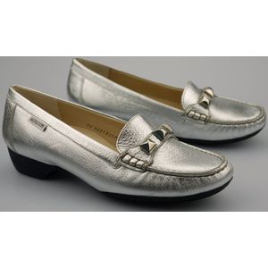 Mephisto - Gonda - Dames Ballerina - Zilver - Leer - Uitneembaar Voetbed
