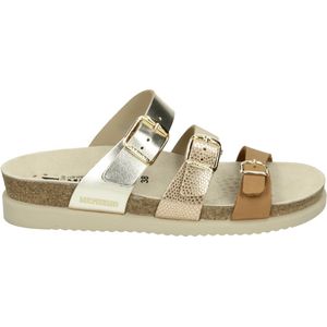 Mephisto - HYACINTA SCRATCH - Dames Slippers - Kleur: Wit/beige - Materiaal: Leer/Suede