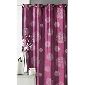 HomeMaison.com HM69851436 gordijn, taft, bedrukt, polyester, 140 x 260 cm, chocoladebruin