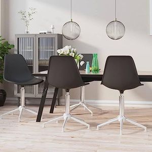 UYSELA Meubelset - Swivel eetkamerstoelen 4 stuks lichtgrijs PP