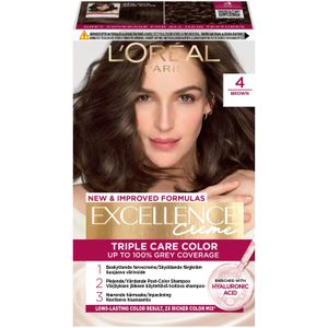 L'Oréal Paris Excellence Creme Hair Color 4 Brown & Magic Retouch Brown Instant Root Concealer Spray 1 pcs + 75 ml