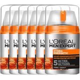 L’Oréal Paris Men Expert Hydra Energetic hydraterende dagcrème - 6 x 50 ml - Multiverpakking