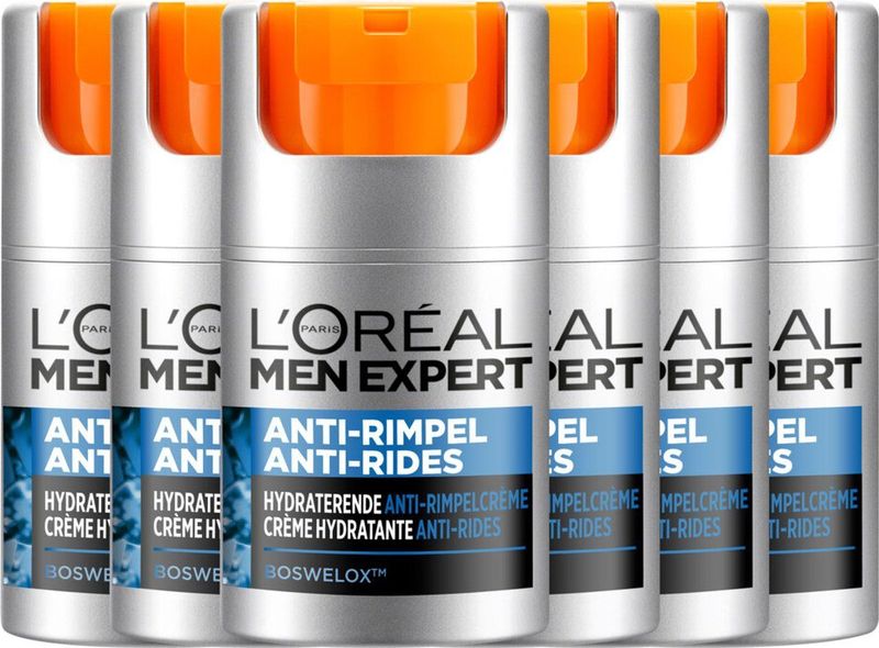 6x L'Oréal Men Expert Stop Rimpels Dagcrème 50 ml