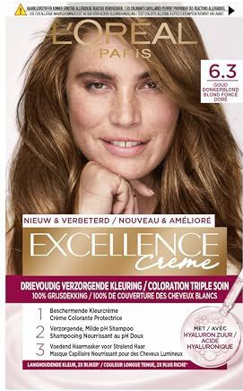 L'Oréal Paris - Excellence - Haarkleuring - Donker Goudblond - 1a Crèmekleuring 1b Ontwikkelcrème 2 Shampoo 3 Haarmasker