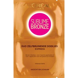 L’Oréal Paris Sublime Bronze Duo Zelfbruinende Doekjes - lichaam en gezichtsbruiner - Zelfbruiner