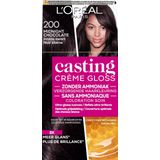 L'Oréal Paris Casting Crème Gloss Zeer Donkerbruin 200 - Semi-permanente Haarkleuring Zonder Ammoniak