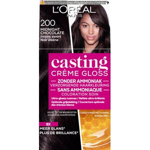 L'Oréal Casting Crème Gloss Semi-Permanente Haarkleuring 200 Midnight Chocolate - Intens Zwart